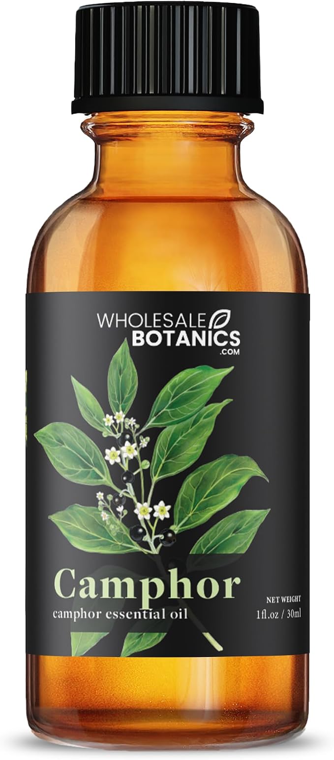 Camphor Essential Oil by Wholesale Botanics | Premium Grade 100% Pure Essential Oil | for Aromatherapy, Soaps, Lotions, & Candles | Vegan & Cruelty Free (1 Fl. Oz.)