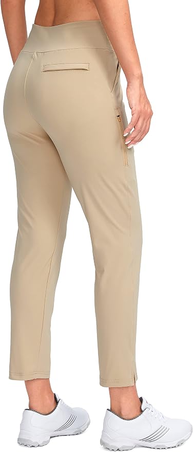YYV Women's Golf Pants High Waist Stretch Ankle Pants with Pockets | Work Ankle Pants, Dress Pants with 4 Pockets, For Yoga Business Travel Casual