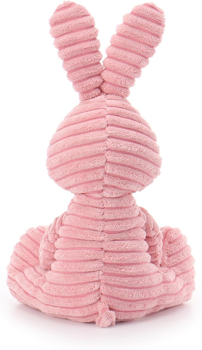 Apricot Lamb Pink Corduroy Bunny Stuffed Animals for Kids, Soft Cute Plush Toys for Baby Girl and Boy, 9 Inches
