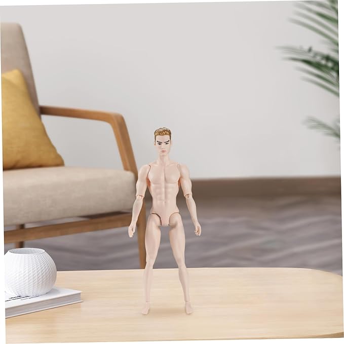 1/6 Scale Action Figure Multi Jointed Posable Male Muscular Action Figure Body with Head for Display Doll Collection, White Body Custom Figures Blank