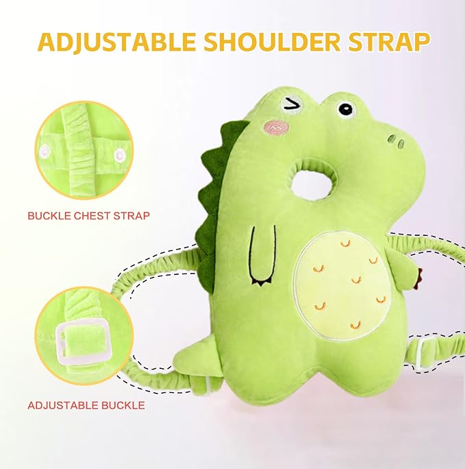 Baby Head Protector Backpack, Toddler Baby Head Protection Backpack with Baby Knee Pads Alarm Function for Walking & Crawling, Soft, Breathable and Wearing Safety Baby Head Protector