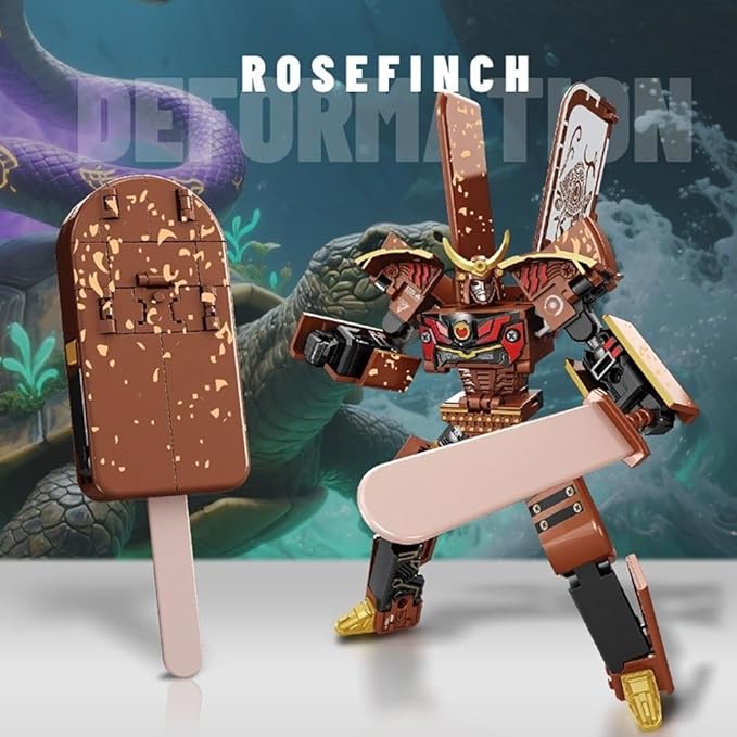 Ice Cream Transformer Toy, Transform into Robot Action Figure, 2 in 1diy Creative Transformations, Early Educational Brain Blocks,Birthday Party Favors Gift for Kids & Adults Action Figures