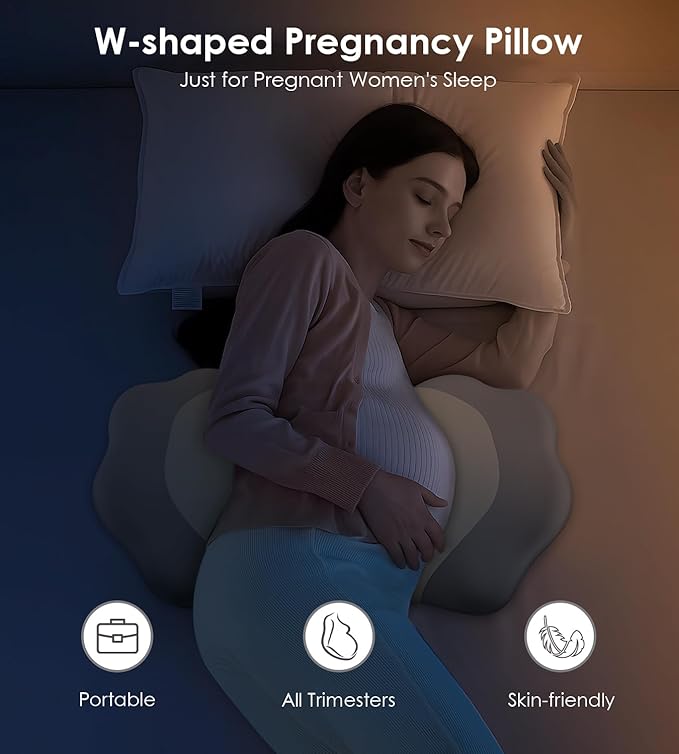 Memory Foam Pregnancy Pillows for Sleeping, Maternity Pillow Support for Back Belly HIPS, Adjustable Travel Wedge Pillow for Pregnant Women, Side Spleeping Pregnant Pillows with Cooling Pillowcase