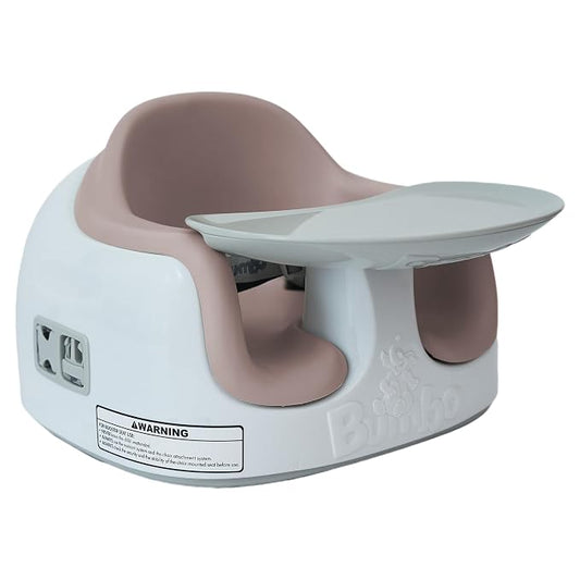 Bumbo 3-in-1 Multi Seat Baby & Toddler Non-Slip Chair with Activity Tray, Sonoran Rose - Portable High Chair with Removable Cushion Support, Safety Harness, and Storage Space
