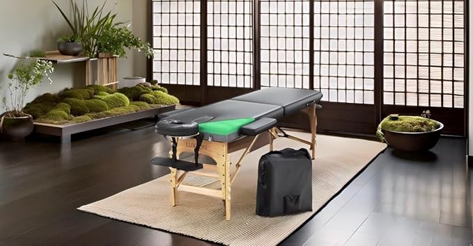 Premium Foam Massage Table Portable Foldable Massage Bed Height Adjustable, 72 Inches Long 27 Inches Wide Home Salon Spa Bed Tattoo Table with Accessories & Carrying Case, Easy Set Up