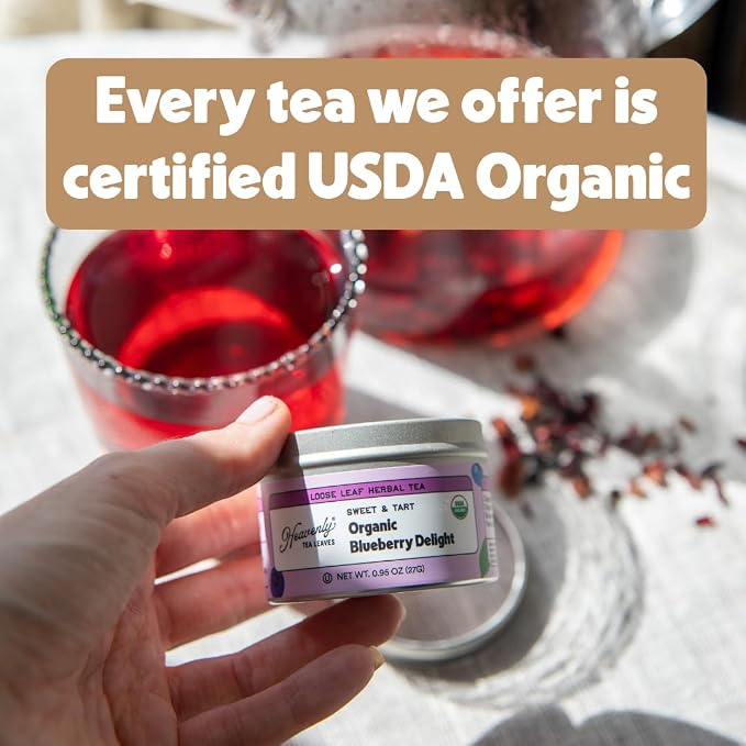 Heavenly Tea Leaves Organic 9 Tea Sampler, Gourmet Loose Leaf Tea Gift Set