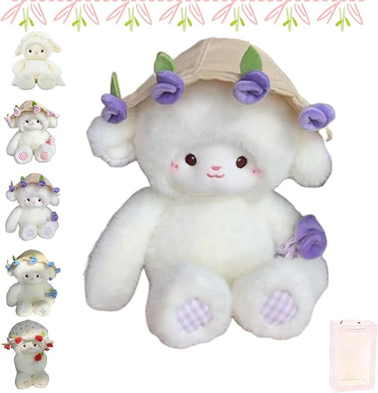 Baby Sheep Bouquet Rose Bouquet Plush Toy, Baby Sheep Bouquet Plush - 2-in-1 Convertible Gift with Detachable Floral Hood, Perfect for Valentine's Day & Birthdays