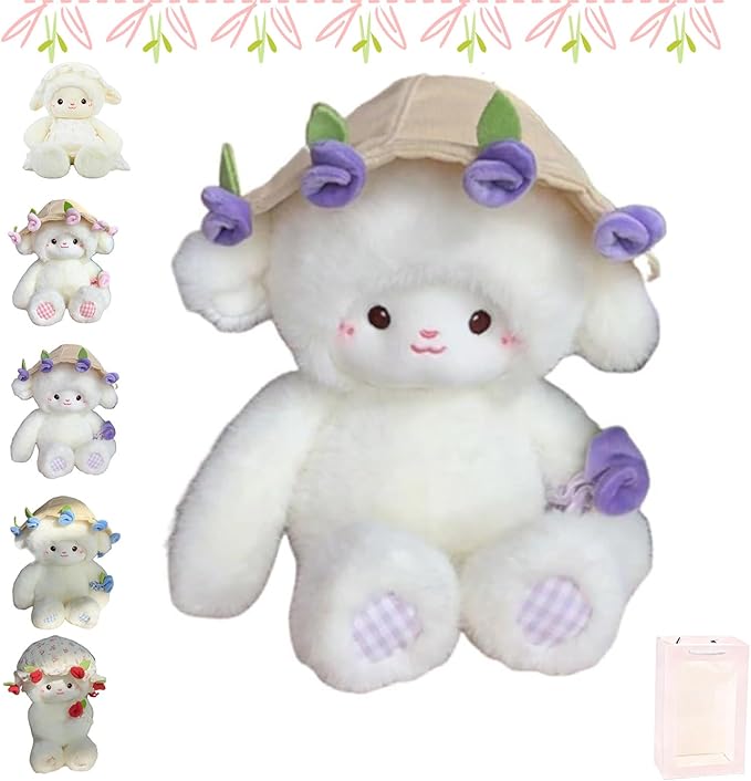 Baby Sheep Bouquet Rose Bouquet Plush Toy, Baby Sheep Bouquet Plush - 2-in-1 Convertible Gift with Detachable Floral Hood, Perfect for Valentine's Day & Birthdays