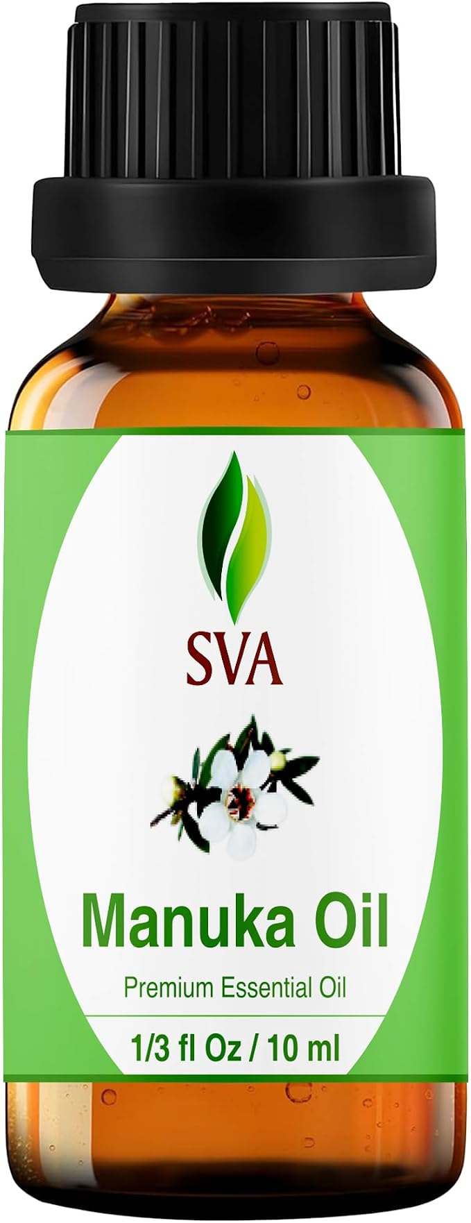 SVA Manuka Essential Oil 1/3 Fl Oz – for Diffuser, Skin & Hair Care – Ideal for Massage & DIY Blends – with Dropper