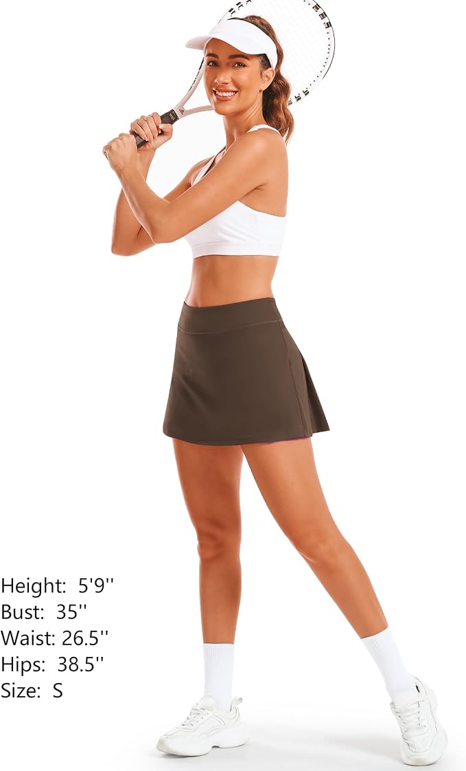 Stelle Women Tennis Skirt High Waisted Athletic Golf Skorts with Pockets | Tummy Control, Built-In Shorts, Deep Pockets, Pleated, Breathable, Lightweight, Tennis, Golf, Pickleball, Running, Workout