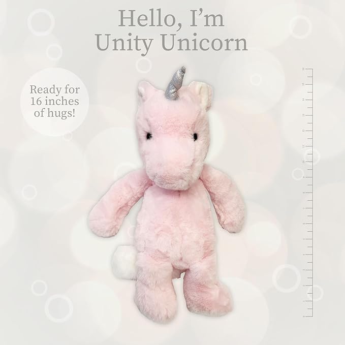 World's Softest Plush Unity Unicorn, Rose, Lushee, Large, 16" Stuffed Animal for Baby, Toddler, Kids, Adults - Soft, Huggable Stuffed Unicorn- Adorable Toy Made from Kid-Friendly, Quality Materials