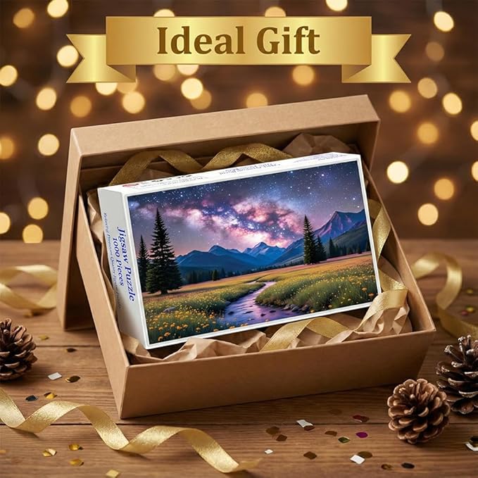 Puzzles for Adults 1000 Pieces - Starlit Meadow Colorful Jigsaw Puzzles, Fun Family Game, Challenging Brain Teaser, 28 x 20 in, Great Gift Idea & Home Decor (Starlit Meadow)