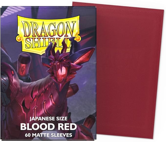 Dragon Shield | Japanese Size Card Matte Sleeves | 60 CT - Smooth & Tough Premium TCG Sleeves - Compatible with Yu-Gi-Oh, Naruto, Cardfight & Vanguard | Blood Red