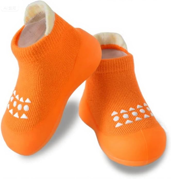 Hstyle Baby Sock Shoes Toddler Walking Shoes Infant Non-Slip Slippers Soft Rubber Sole Sneakers for Baby Boys Girls