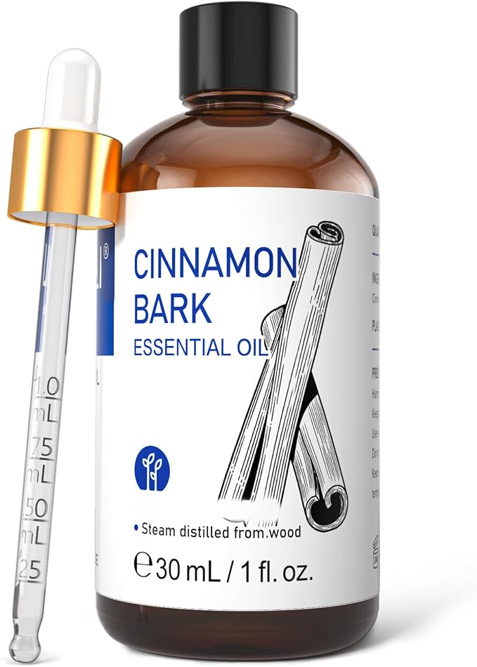 HIQILI Cinnamon Essential Oil for Spary, Diffuser, Garden and Kitchen - Indoor and Outdoor, 1.01 Fl Oz | Delivers Invigorating Mind Refreshment, Wide Space Protection, DIY Compatibility & Odor Removal -30mL / 1.01 fl oz