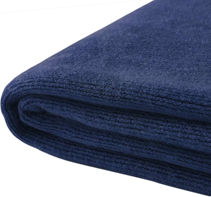 Homiest Navy Blue Knitted Throw Blanket with Fringe, 50x60 Inch | Pure Acrylic, Lightweight & Breathable, All-Season Use, Machine Washable, Wrinkle & Fade Resistant, for Couch Sofa And Bed