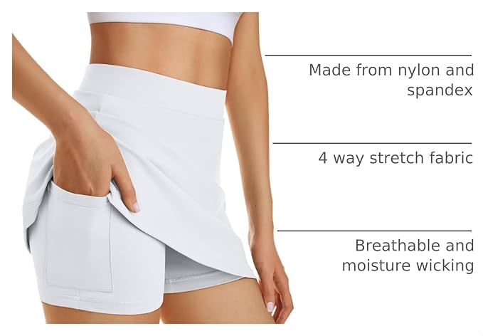AUTOMET Women's Mini Tennis Skirt with Shorts Underneath 2026 Athletic Workout Cute Golf Skorts Trendy Summer Gym Clothes