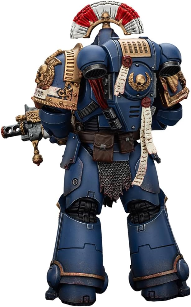 JOYTOY Warhammer 40,000 1/18 Action Figure Ultramarines Relic Secundus Armour with Artificer Bolt Rifle, chainsword and Bolt Pistol Collection Model Birthday Gifts