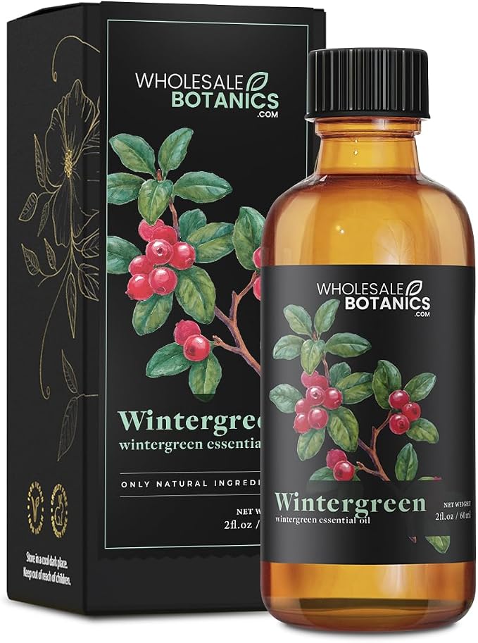 Wintergreen Essential Oil by Wholesale Botanics | Premium Grade 100% Undiluted Essential Oil | for Aromatherapy, Soaps, Lotions, & Candles | Vegan & Cruelty Free (2 Fl Oz)