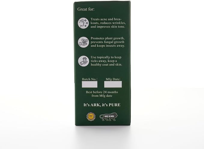 100% Pure Neem Essential Oil | Natural Skin & Acne Care, Scalp & Hair Nourishment, Undiluted Ayurvedic Beauty Oil – 1 fl oz, 30 ML