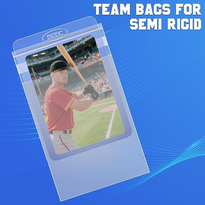 DEDC 1500Pcs Team Bags for Semi Rigid Card Holder, Resealable Card Bags for Trading Cards Fits Semi Rigid Sleeves