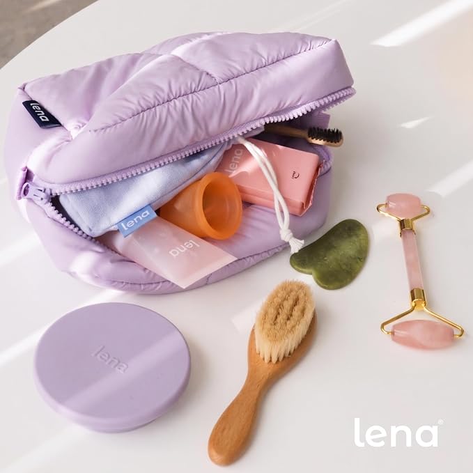 Lena Menstrual Cup Storage Bag - 100% Cotton Drawstring Pouch for Menstrual Cups, Period Cup Carrying Case, Breathable Cup Holder Bag for Travel and Storage, Disc Container, Light Purple