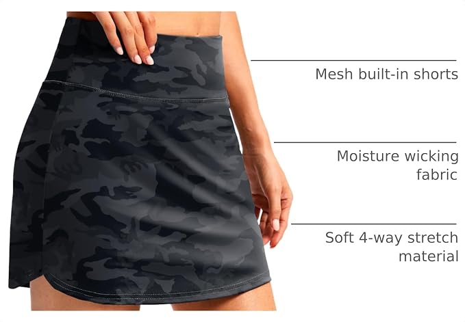 G Gradual 16"/18" Skorts for Women Golf Skirt with 2 Pockets Summer Casual | Built-In Shorts, High Waist, Soft 4-Way Stretch, Breathable Mesh Liner, Tennis Pickleball Athletic Wear, Easy To Match