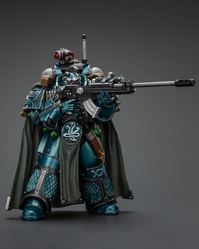 JoyToy 40K Genuine License 1:18 Action Figure, Alpha Legion Exodus The One who is Many with Sniper Rifle and Power Dagger, 4.96 inch Collectible Action Figures Sets
