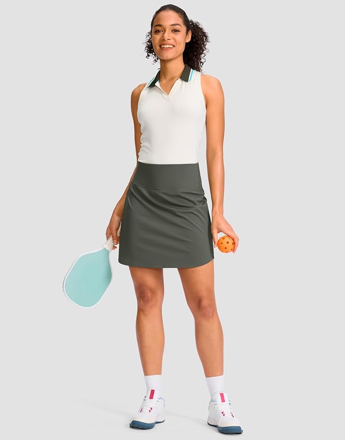 G Gradual 16"/18" Skorts for Women Golf Skirt with 2 Pockets Summer Casual | Built-In Shorts, High Waist, Soft 4-Way Stretch, Breathable Mesh Liner, Tennis Pickleball Athletic Wear, Easy To Match
