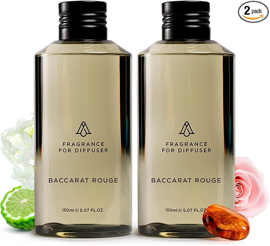 AromaPlan Hotel Scents Inspired by Baccarat Rouge 5 Fl Oz (2 Pack), Home Luxury Aroma & Hotel Fragrance Diffuser Oil for Aromatherapy- USA Made, Bigger Bottle, Bolder Aroma & Longer Lasting