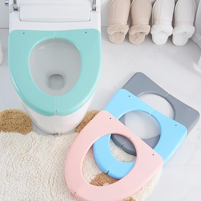 HEALLILY Folding Potty Seat Portable Toilet Training Seat Cover Cushion Lightweight Travel Toilet Pad for Toddlers and Adults Fits Most Standard Toilets 15.74X14.96X0.39 in