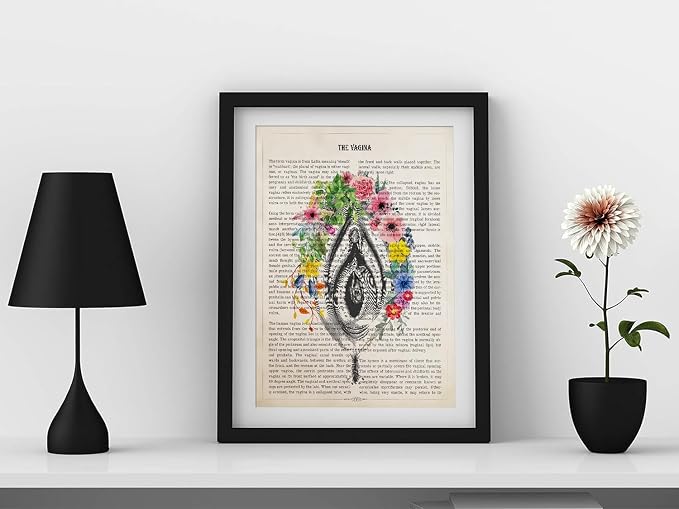 AgedPixel Vulva Anatomy Flowers Print, Obstetrician Gift, Gynecology Student Graduation, Gynecologist Office Decor, Anatomy Posters for Gynecology Clinics (12x18, Unframed)