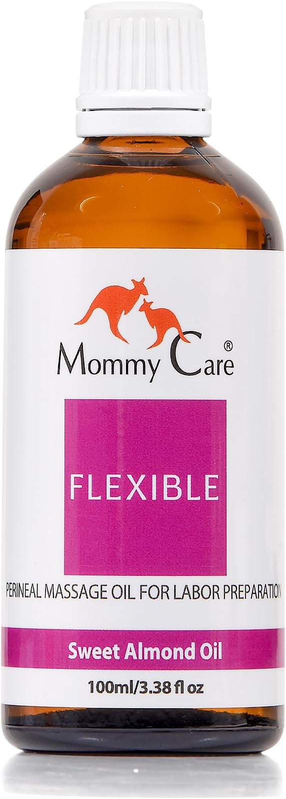 Mommy Care Perineal Massage Oil Labor Preparation, Flexible Perineal Massage Oil, Sweet Almond Oil for Pregnancy and Postpartum Recovery 100ml/3.38 fl.oz Organic All Natural