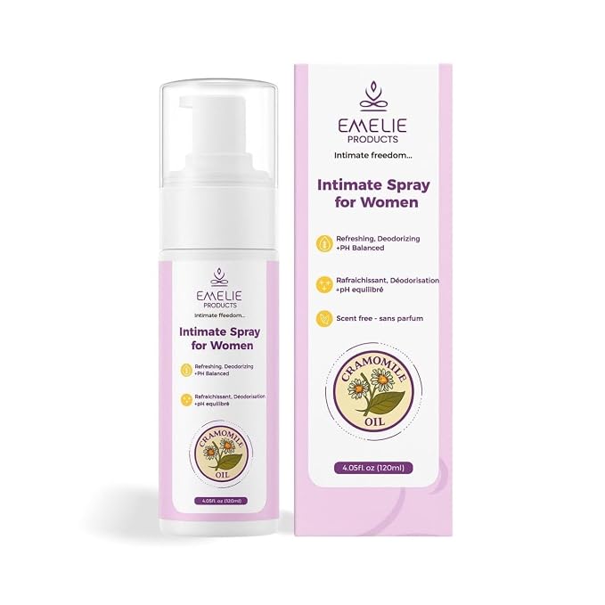 Intimate Spray for Women – Refreshing Feminine Spray with Chamomile, Chrysanthemum & Tangerine Extract – pH Balanced Daily Care for Sensitive Skin – 4.05 fl oz