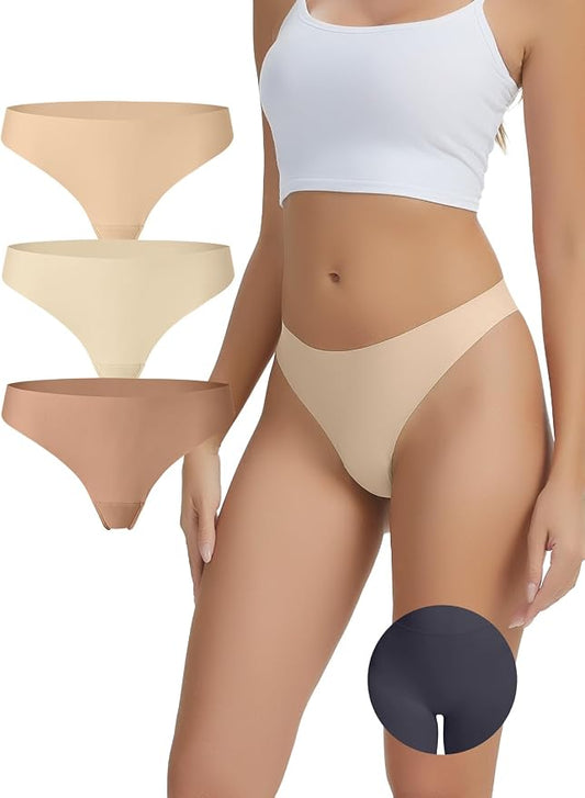 Seamless Camel Toe Thongs for Women Invisible Thong Panty Liners No Show Camel toe G-Strings Workout Underwear