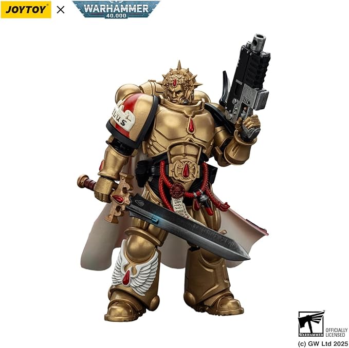 JOYTOY Warhammer 40K Blood Angels Captain with Heavy Bolt Pistol & Power Sword 1:18 Scale Action Figure Mecha Joy Toy Collection Model 4.92in