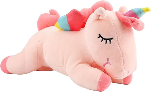 Sleeping Unicorn Stuffed Animal, 12 Inches Unicorn Plush Toys for Girls Women Girlfriend, Pink Soft Plush Hugging Pillow, Cute Lovely Stuffed Animal Cuddle Toy Gifts for Valentine Christmas Birthday