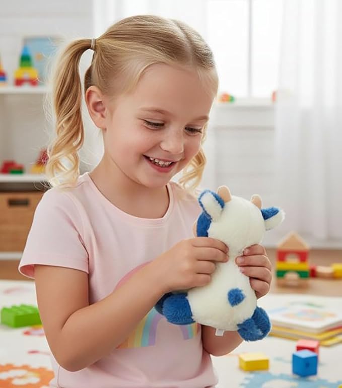 Cow Stuffed Animals Soft Plush Cute Cow Doll for Boys Girls 8in (zuo NIU Shen lanse)