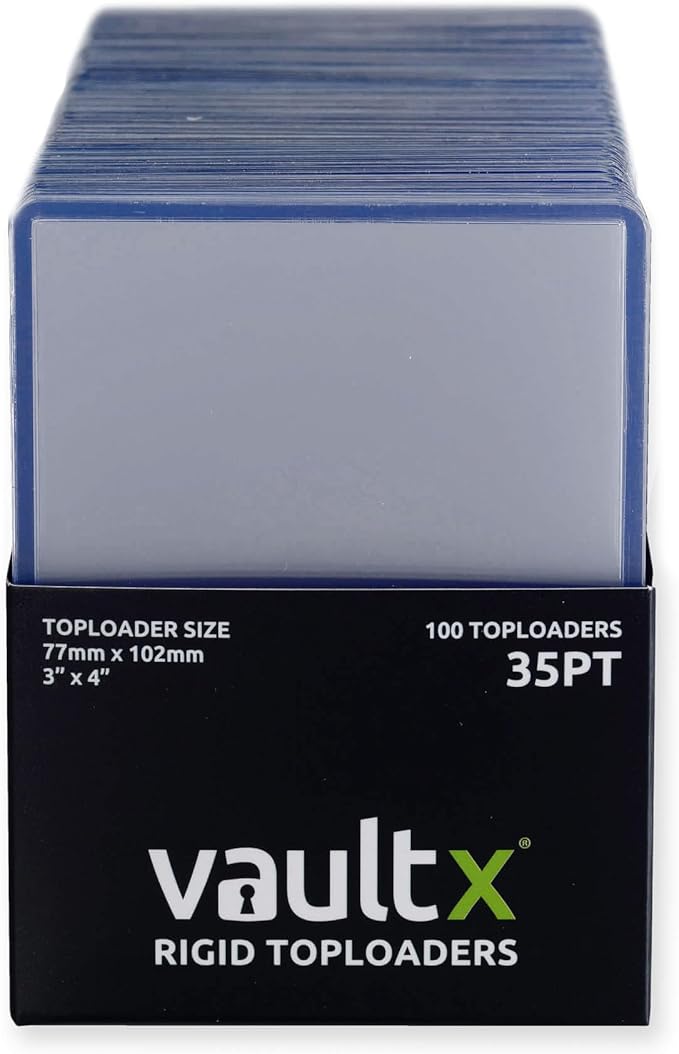 Vault X Toploaders 35pt (100 Pack), 3" x 4" Seamless Clear Rigid Card Holders for Trading Cards TCG