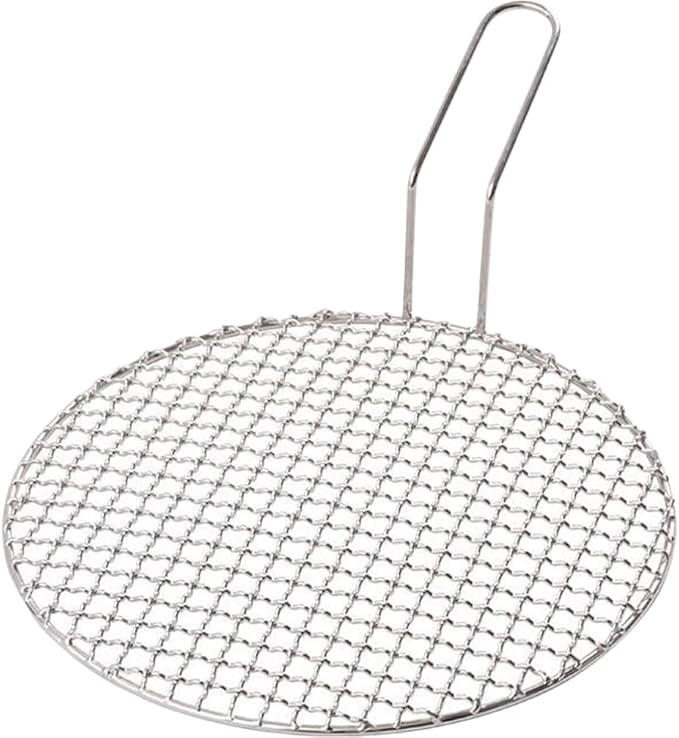 Kichvoe Grill Mesh with Handle 16.33 X 11.61 Inch Stainless Steel Korean Bbq Outdoor Cooking Grill Net for Meat Vegetables Fish Non-Stick Barbecue Rack