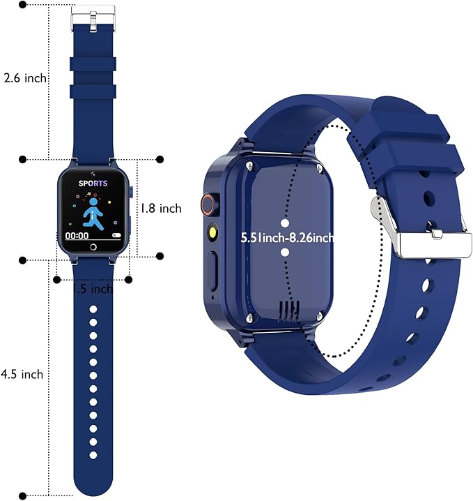Smart Watch for Kids, with 26 Puzzle Games, Touch Screen, HD Camera, Alarm Clock, Toys for Ages 4-12 Years Old.Birthday Gift for Boys Girls (Blue)