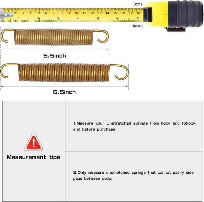 ACWARM HOME 20pcs Trampoline Springs 5.5/6.5 Inch Heavy Duty Galvanized Steel High Tensile Replacement Kit with T-Hook,Trampoline Accessories