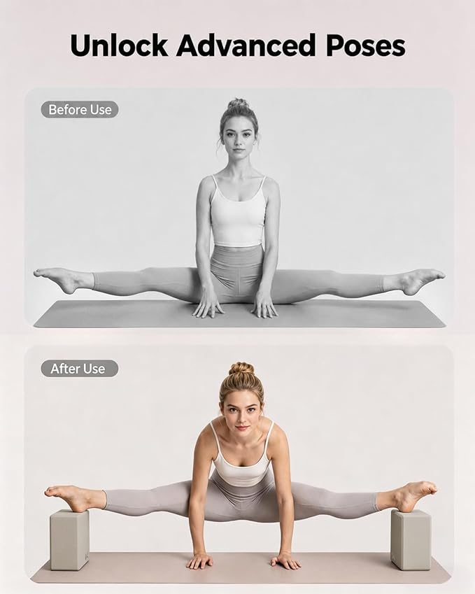 KEEP Yoga Block, High-Density EVA Foam 2 Pack Yoga Block with Non-Slip Textured Surface, Supportive, Lightweight - Ideal for Yoga