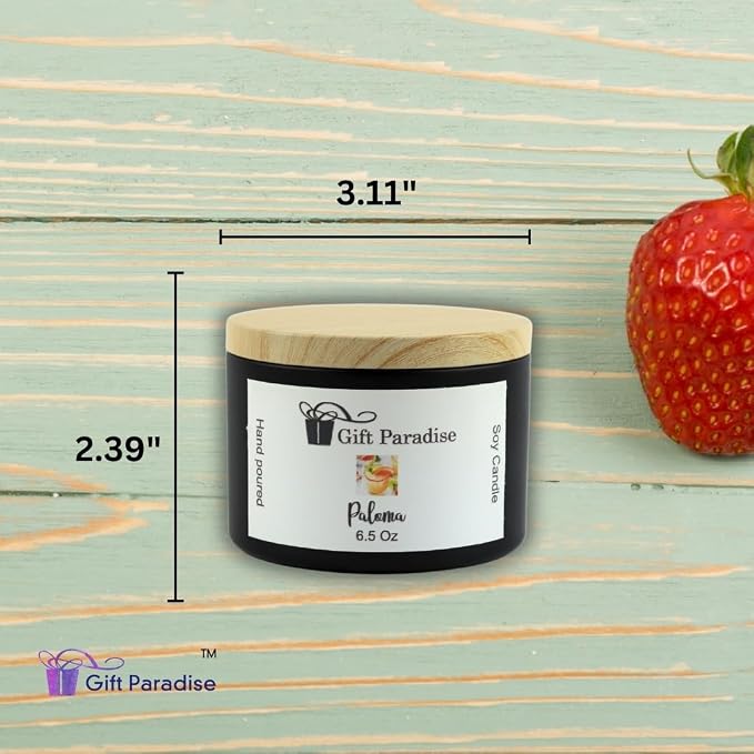 Paloma Soy Wax Candle in Black Metal Tin, 6.5 oz, Cotton Wick (6.5 oz,)