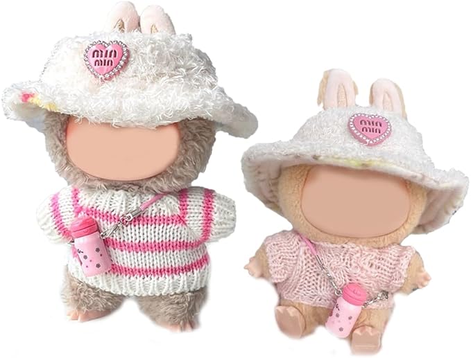 2 Sets for Labubu Clothes/for Labubu Outfits,Clothes Set for 17cm Lububu Doll,Clothing for LA BUBU, Stylish Adorable Accessories (No Doll) (No doll-YZZS12-2 Sets)