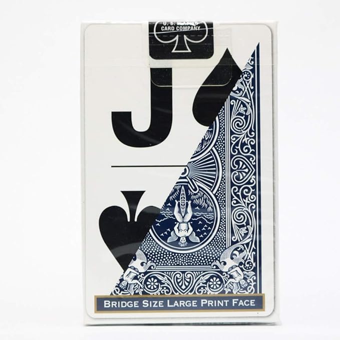 Bicycle Large Print Bridge Size Playing Cards - Easy-to-Read Deck for Seniors - Red or Blue