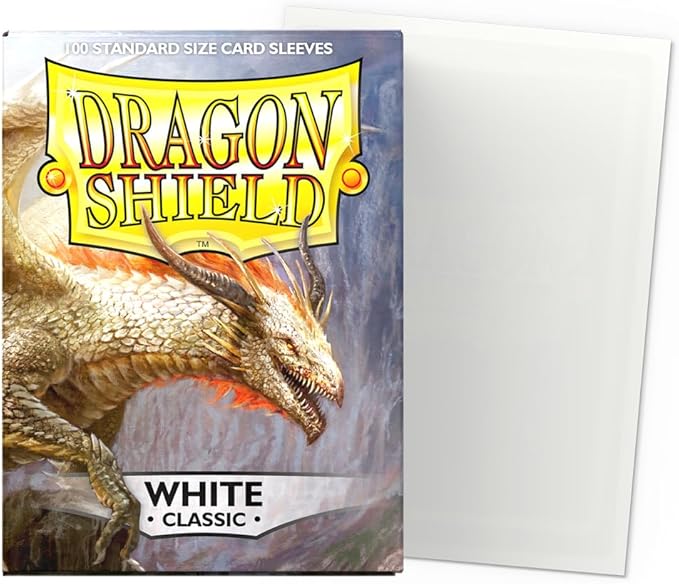 Dragon Shield | Standard Size Card Classic Sleeves | 100 CT - Smooth & Tough Premium TCG Sleeves - Compatible with Pokemon, Flesh & Blood, One Piece & Magic the Gathering | White