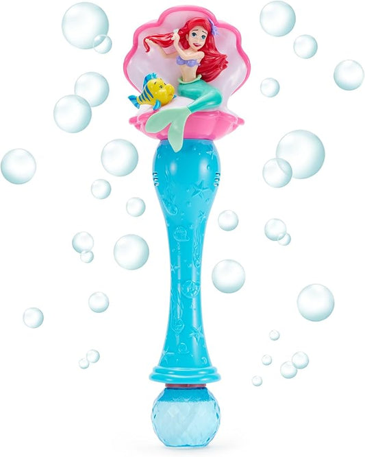 Disney Store Official The Little Mermaid Ariel & Flounder Light & Sound Bubble Wand - Interactive LED Toy, Perfect for Kids & Fans - Ideal for Outdoor Play & Parties, Durable and Safe