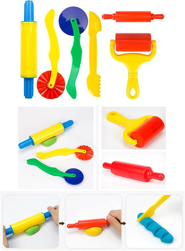 Letter Molds Tools Set for Kids 69Pcs Accessories, Rollers and Cutters, Numeral Various Plastic Animal Molds and Art Clay Tools for Creative Cutting