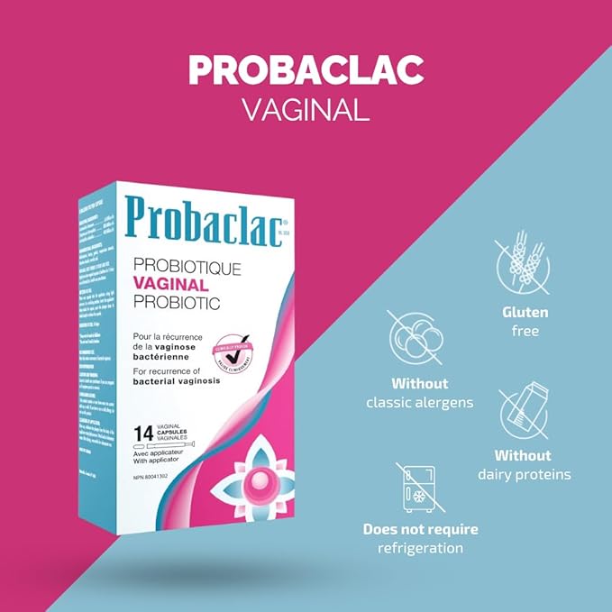 Probaclac Vaginal Probiotic for BV | Bacterial Vaginosis Formula | Clinically Approved | Reduces Recurrence of BV | Balances pH & Maintains Feminine Health | Probiotics for Women (1)